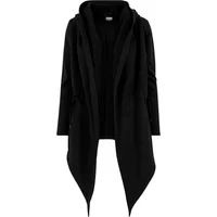 Black women's Urban Classics cardigan with draped open front and long sleeves.