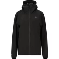 Black women's waterproof jacket with hood, front zipper, and Whistler logo on chest.