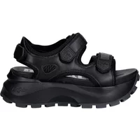 Black Buffalo Manhatten women's wedge sandals with thick sole, adjustable straps, and open toe design.
