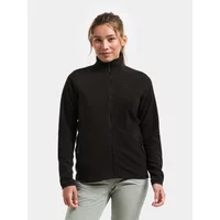 Black women's zipped fleece jacket by Didriksons Viona, featuring a high collar and full front zipper.