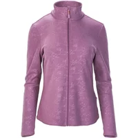 Purple women's zipped fleece Hi-Tec Zalia with high collar and subtle floral pattern.