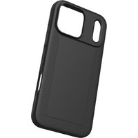 Black ZAGG Luxe Snap Case for iPhone 17 Pro Max, textured grip, precise cutouts for camera and buttons.