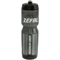 Black Zefal Magnum water bottle with white logo, textured grip, and screw-on cap.