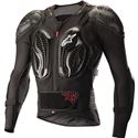 Black and red Alpinestars Bionic Action Protector Jacket featuring a mesh design, padded shoulders, and a secure fit for enhanced protection in sports activities.