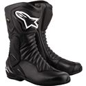 Black Alpinestars SMX-6 V2 Gore-Tex motorcycle boots in size 46 (UK 12), featuring a sleek design, textured leather, and prominent white logo accents.