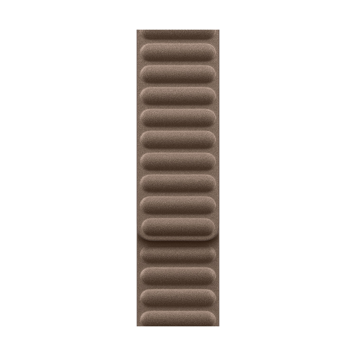 Taupe-colored magnetic link band for Apple Watch, 45mm size, featuring a soft, textured finish and a sleek design, suitable for small to medium wrists.