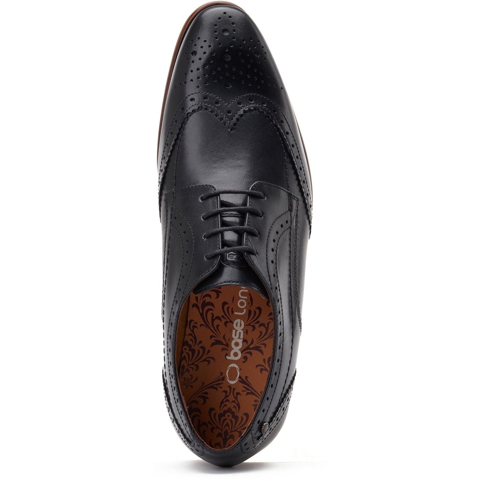 Base London Barbera Leather Men's Black Standard Brogues Shoes - image 4