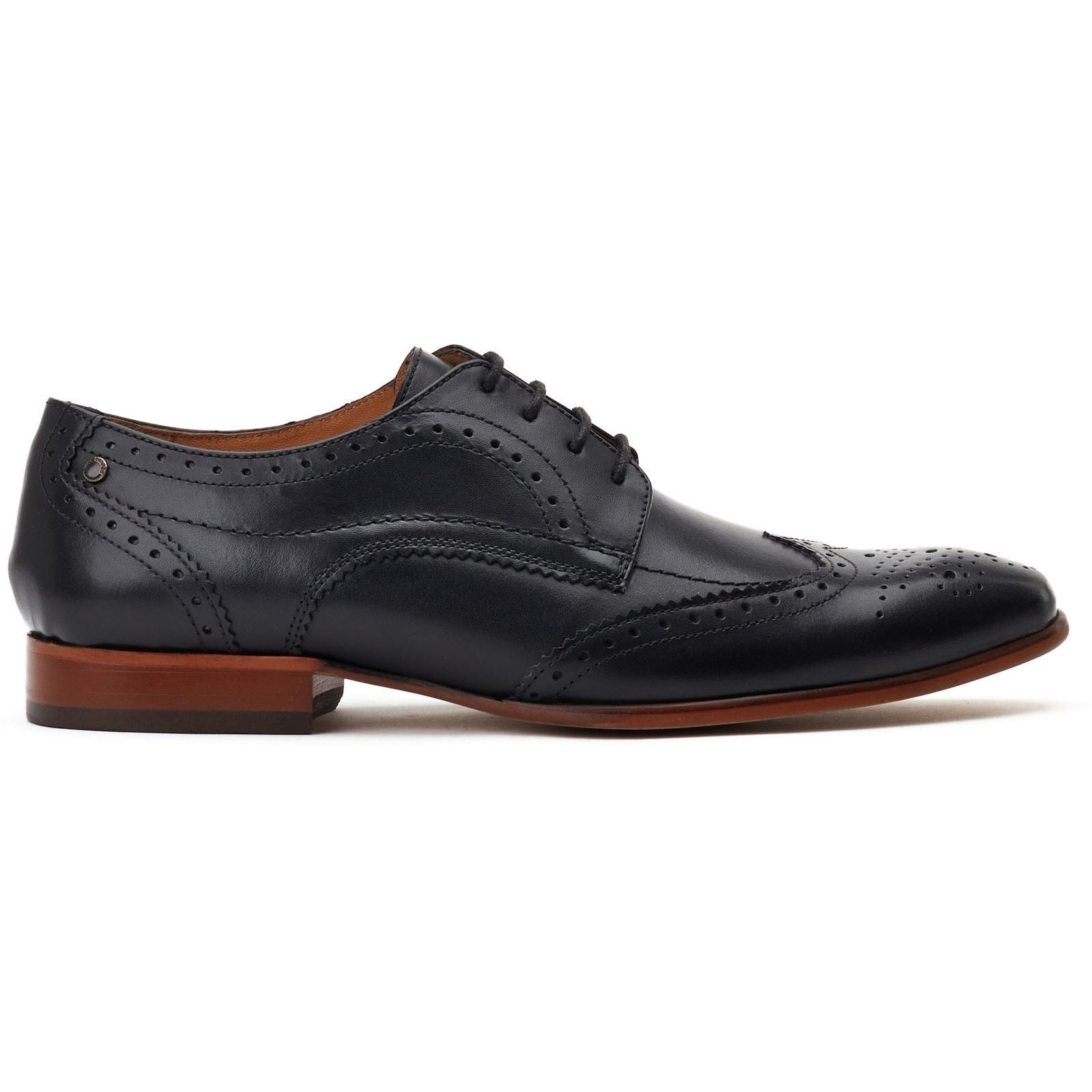 Base London Barbera Leather Men's Black Standard Brogues Shoes - image 5