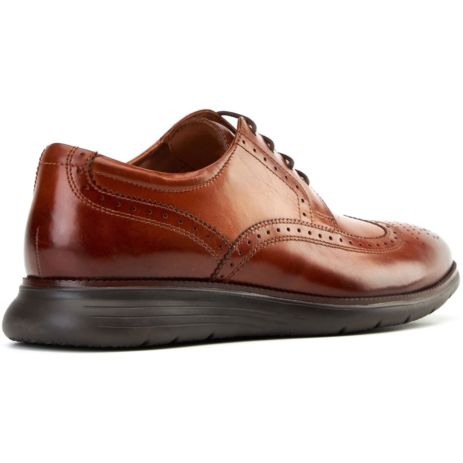 Base London Flight 25 Leather Men's Burnt Tan Brogues Shoes - image 2