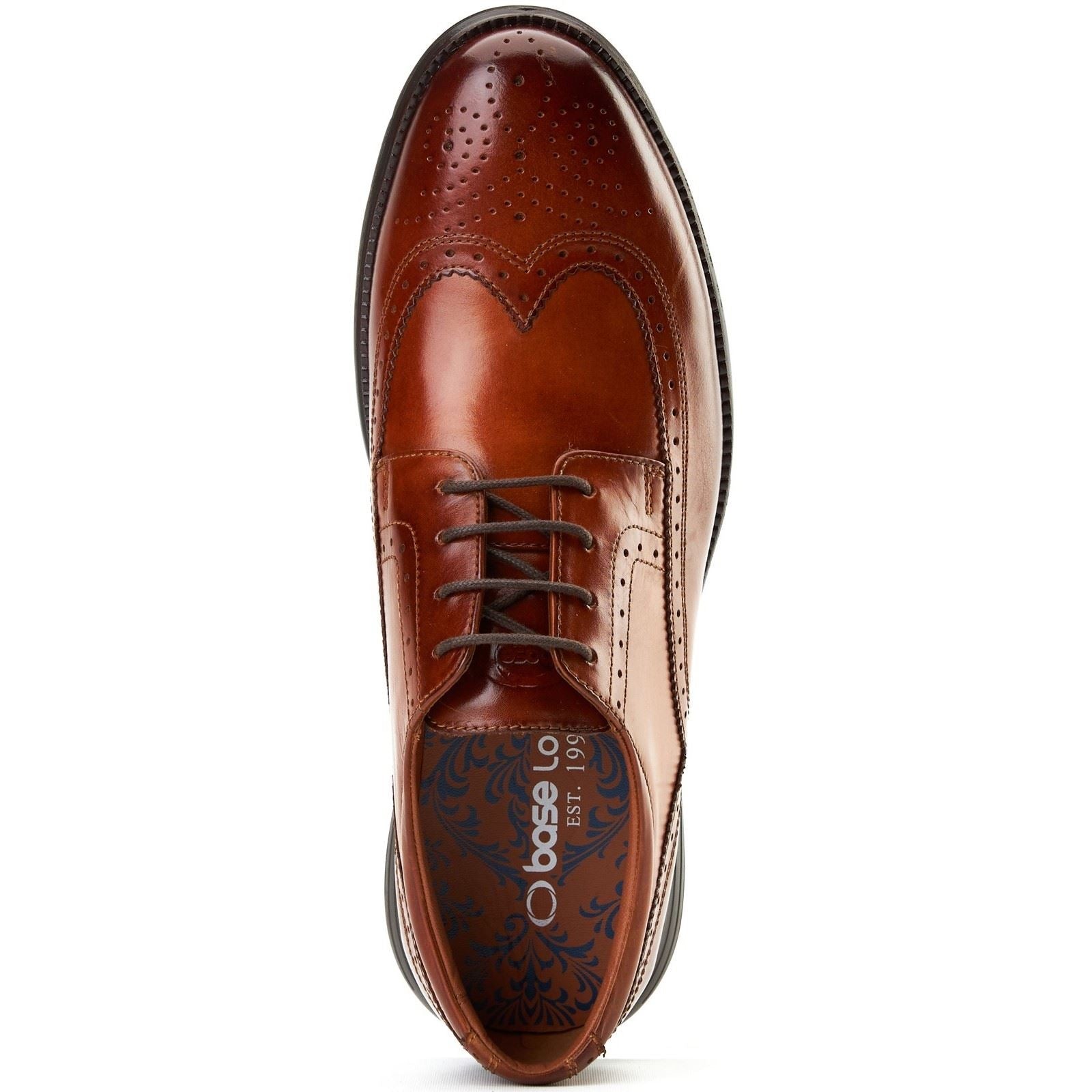 Base London Flight 25 Leather Men's Burnt Tan Brogues Shoes - image 4