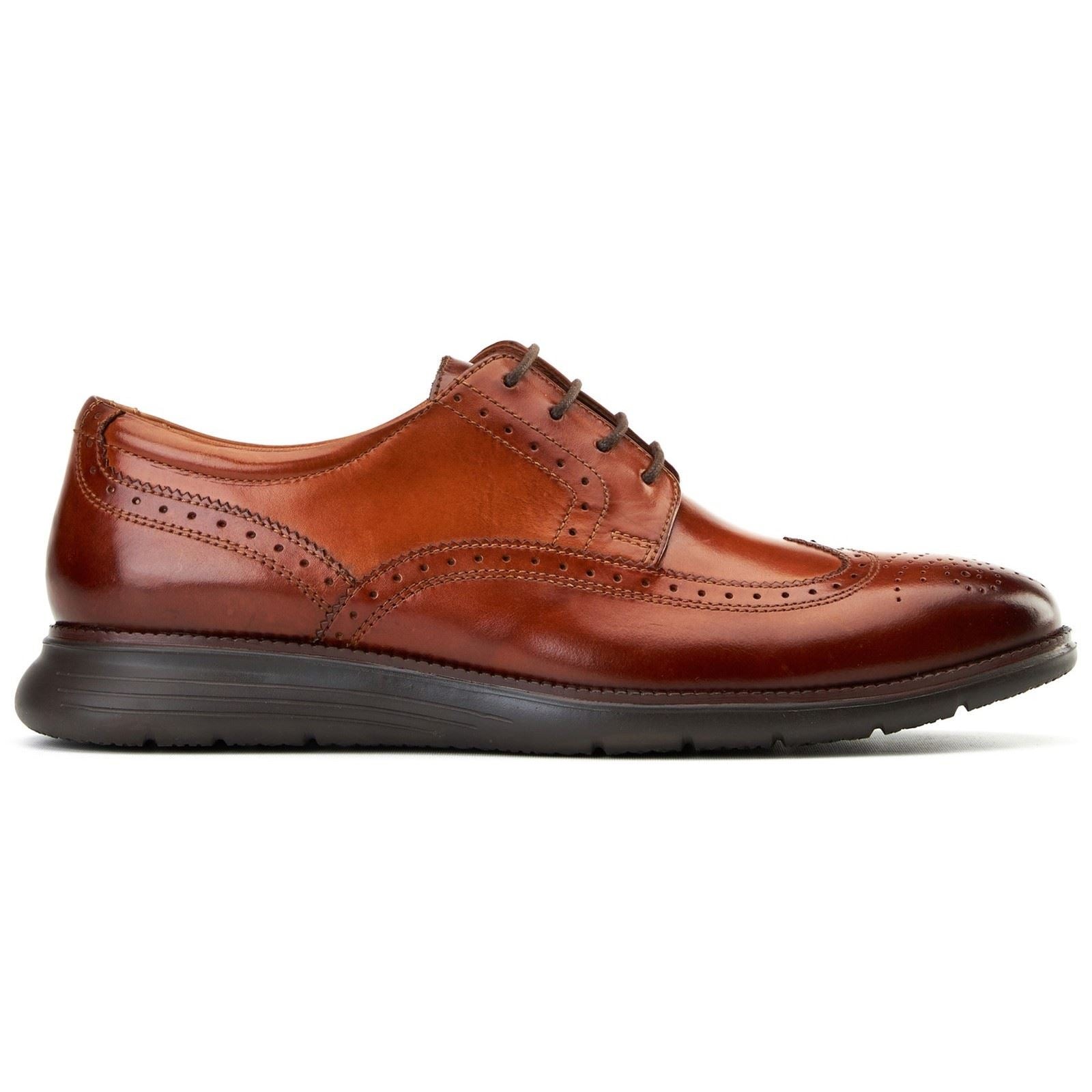 Base London Flight 25 Leather Men's Burnt Tan Brogues Shoes - image 5
