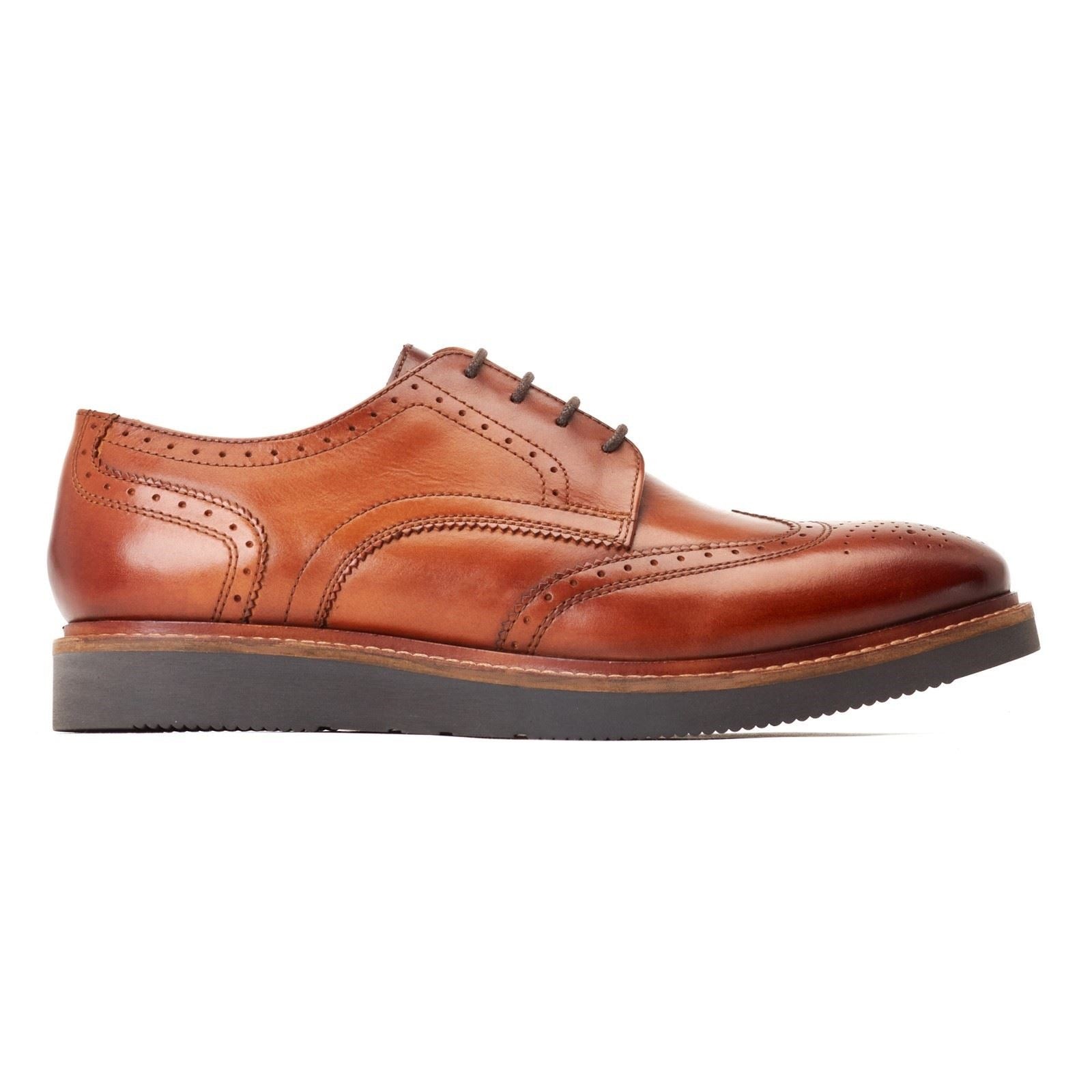 Base London Joe Leather Men's Burnt Tan Brogues Shoes - image 5