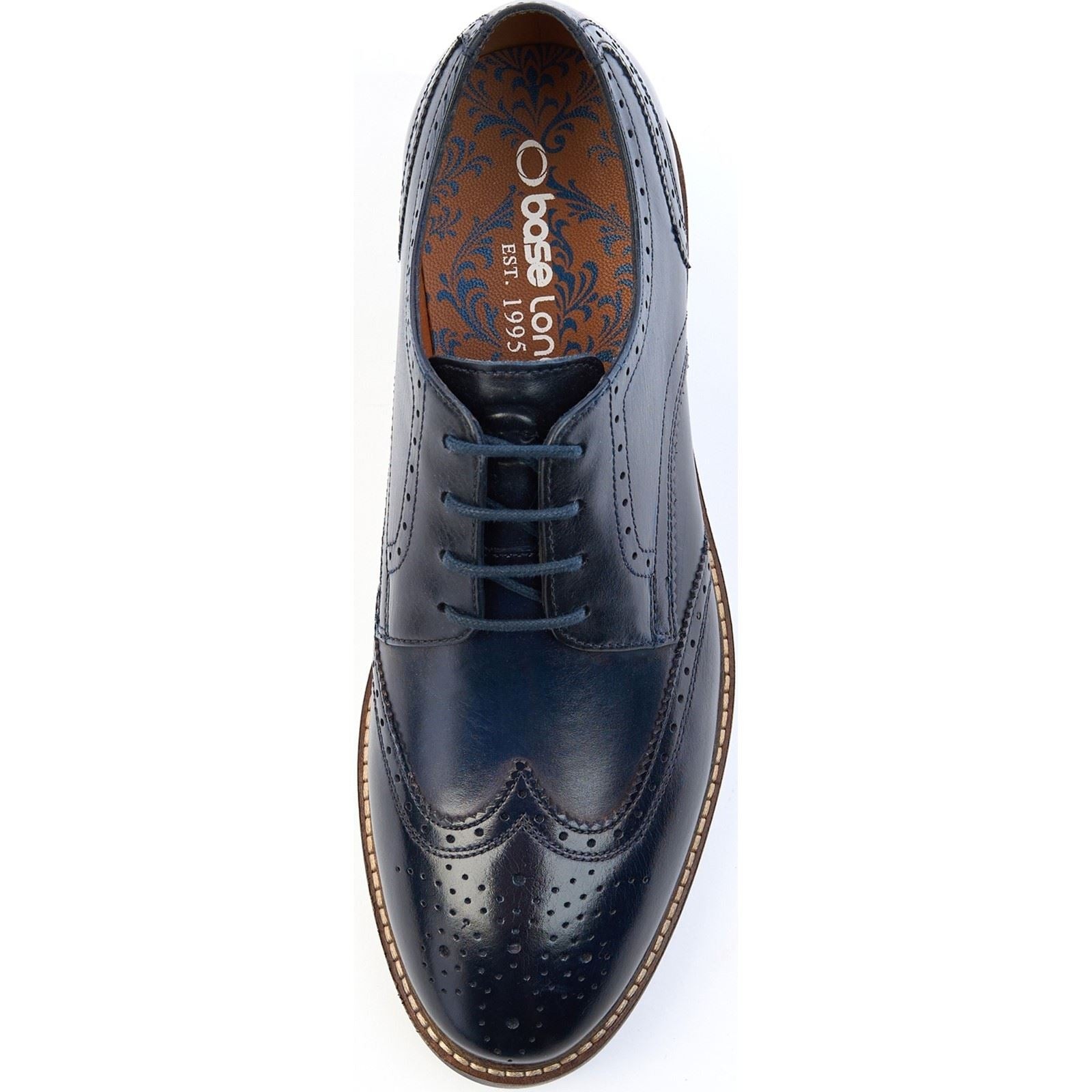 Base London Joe Leather Men's Navy Brogues Shoes - image 4