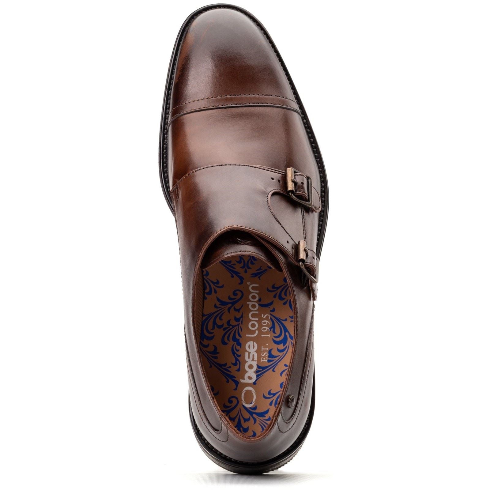 Base London Taper Leather Men's Brown Double Monk Shoes - image 4