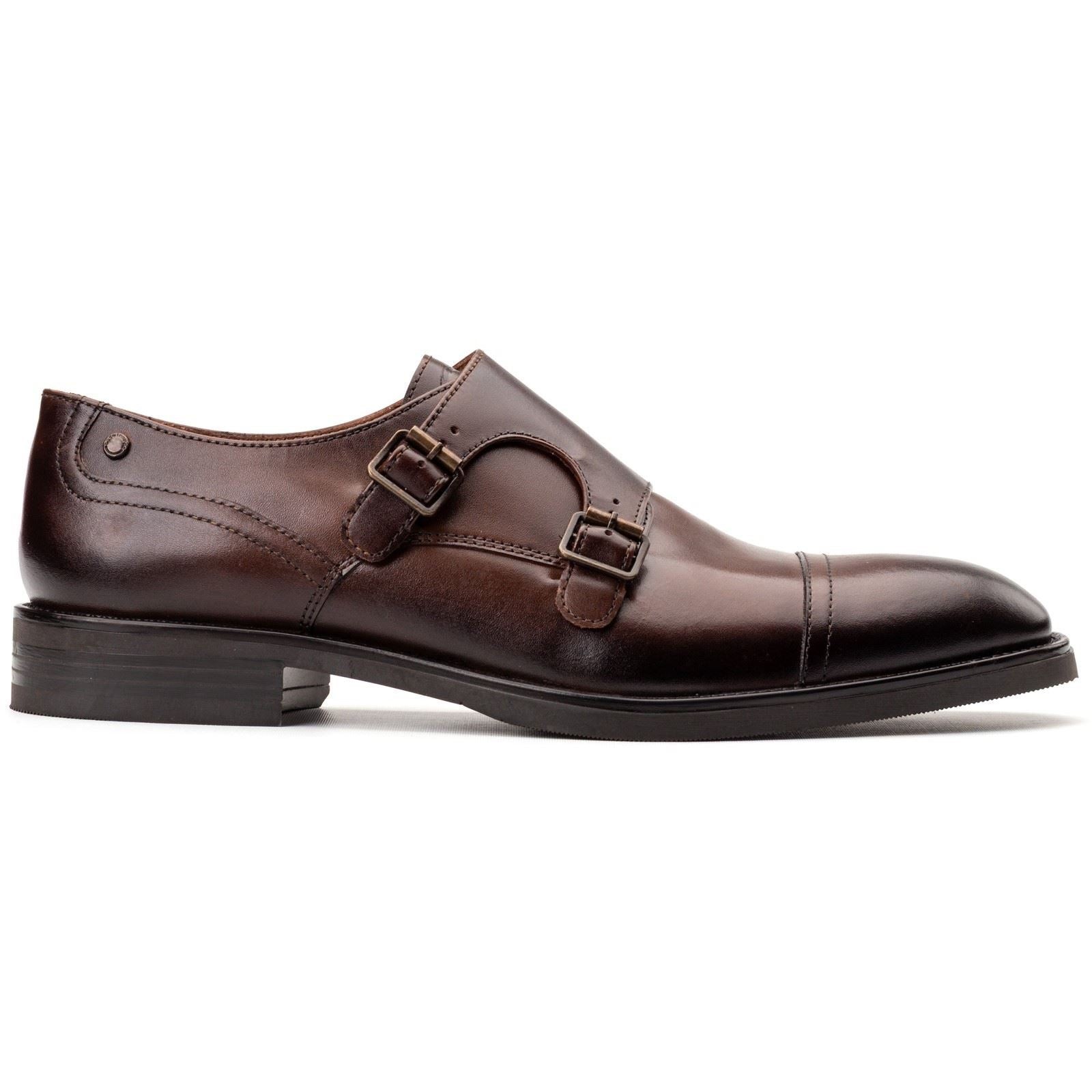 Base London Taper Leather Men's Brown Double Monk Shoes - image 5