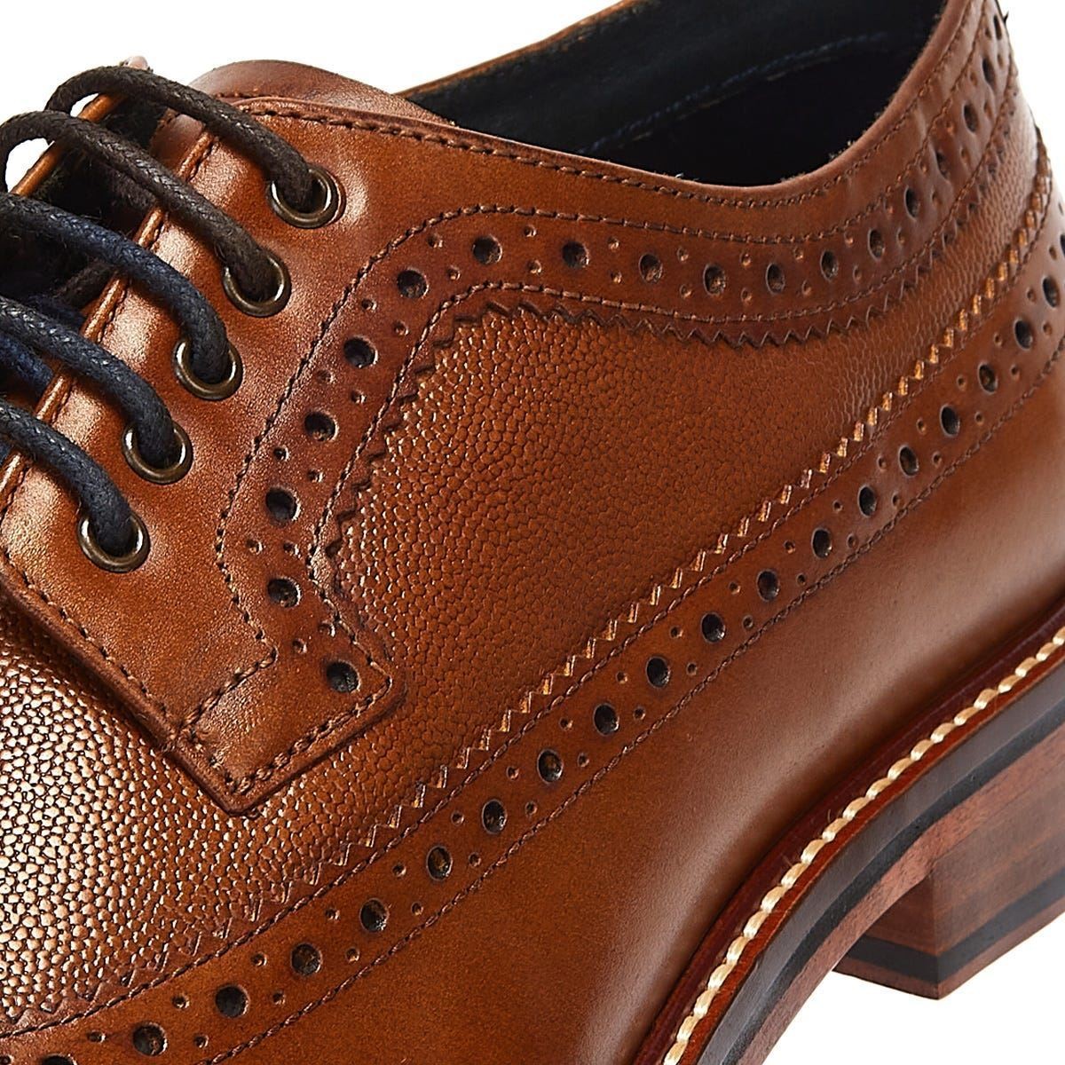 Ben Sherman Archie Brogue Leather Men's Tan Lace-Up Shoes - image 2