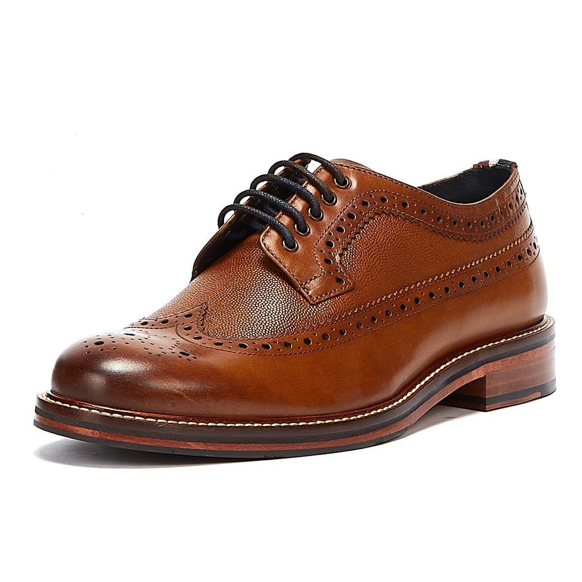 Ben Sherman Archie Brogue Leather Men's Tan Lace-Up Shoes - image 5