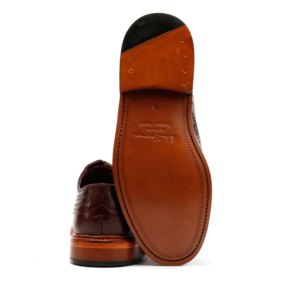 Ben Sherman Sugarman Brogue Leather Men's Mocha Lace-Up Shoes - image 4