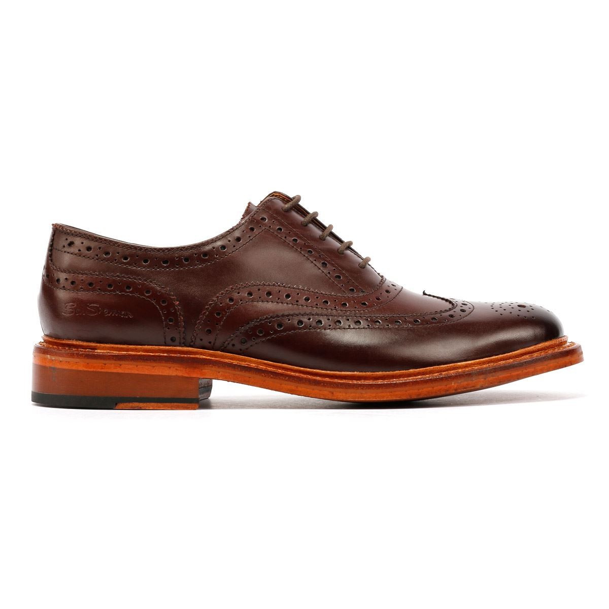 Ben Sherman Sugarman Brogue Leather Men's Mocha Lace-Up Shoes - image 5