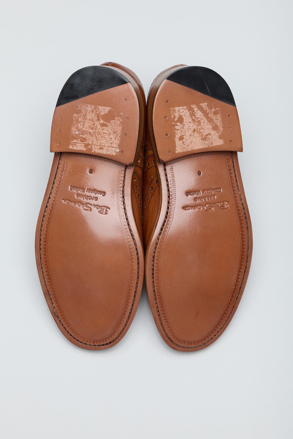 Ben Sherman Sugarman Brogue Leather Men's Tan Lace-Up Shoes - image 5