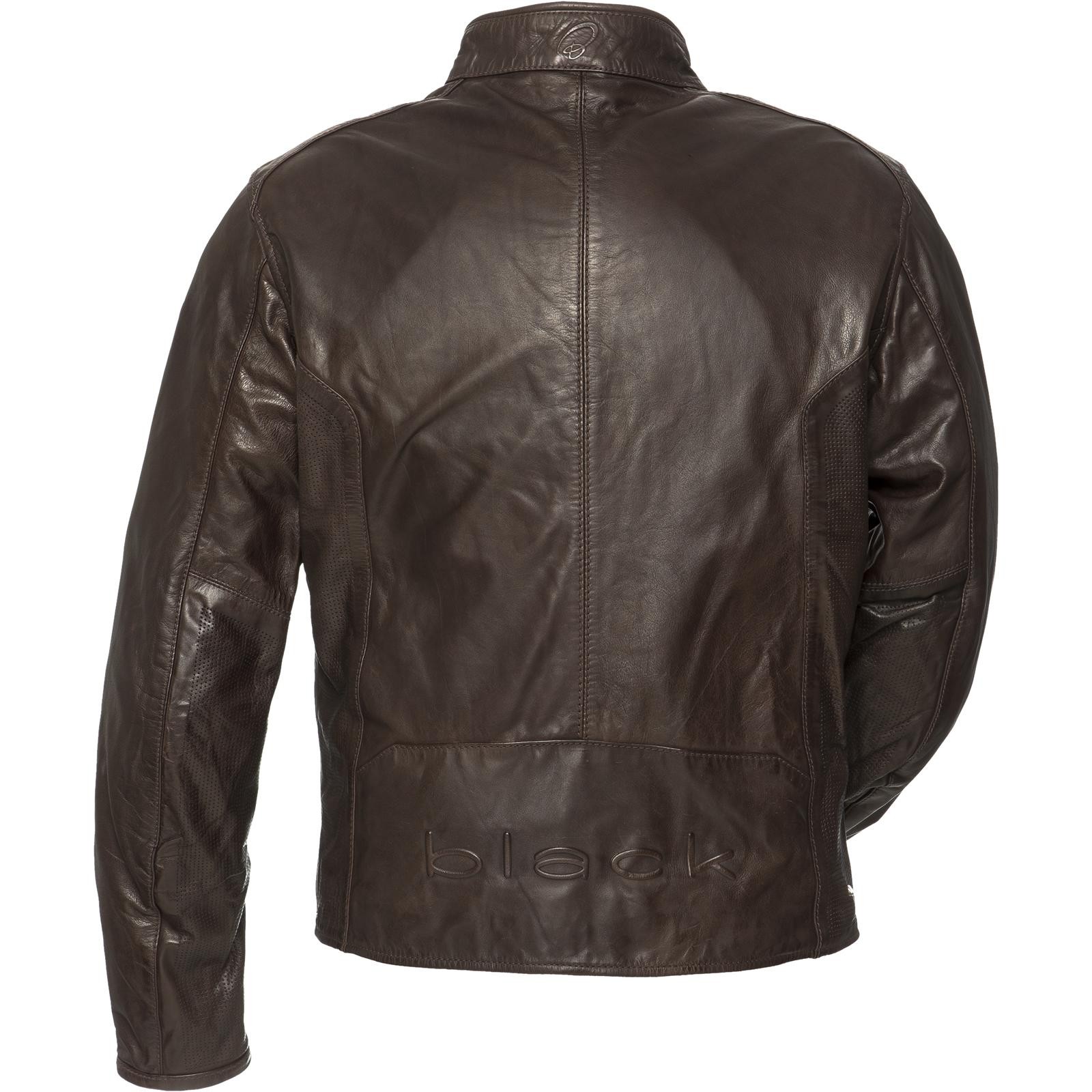 Black Notus Leather Motorcycle Jacket S (38) Brown - image 2