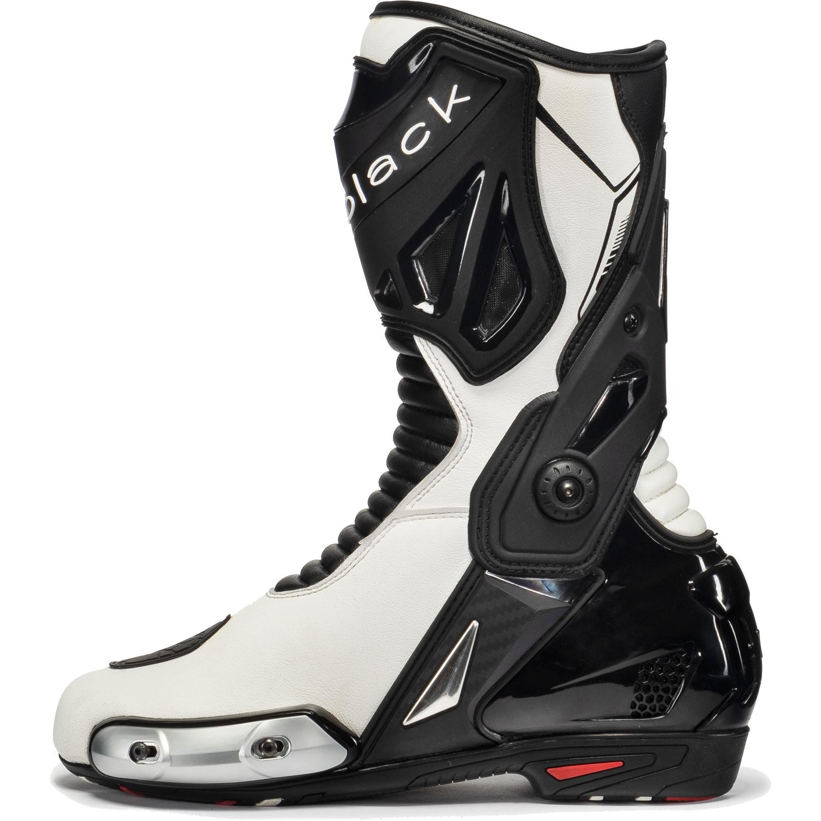 Black Panther Sports Motorcycle Boots 42 Black/White (UK 8) - image 2