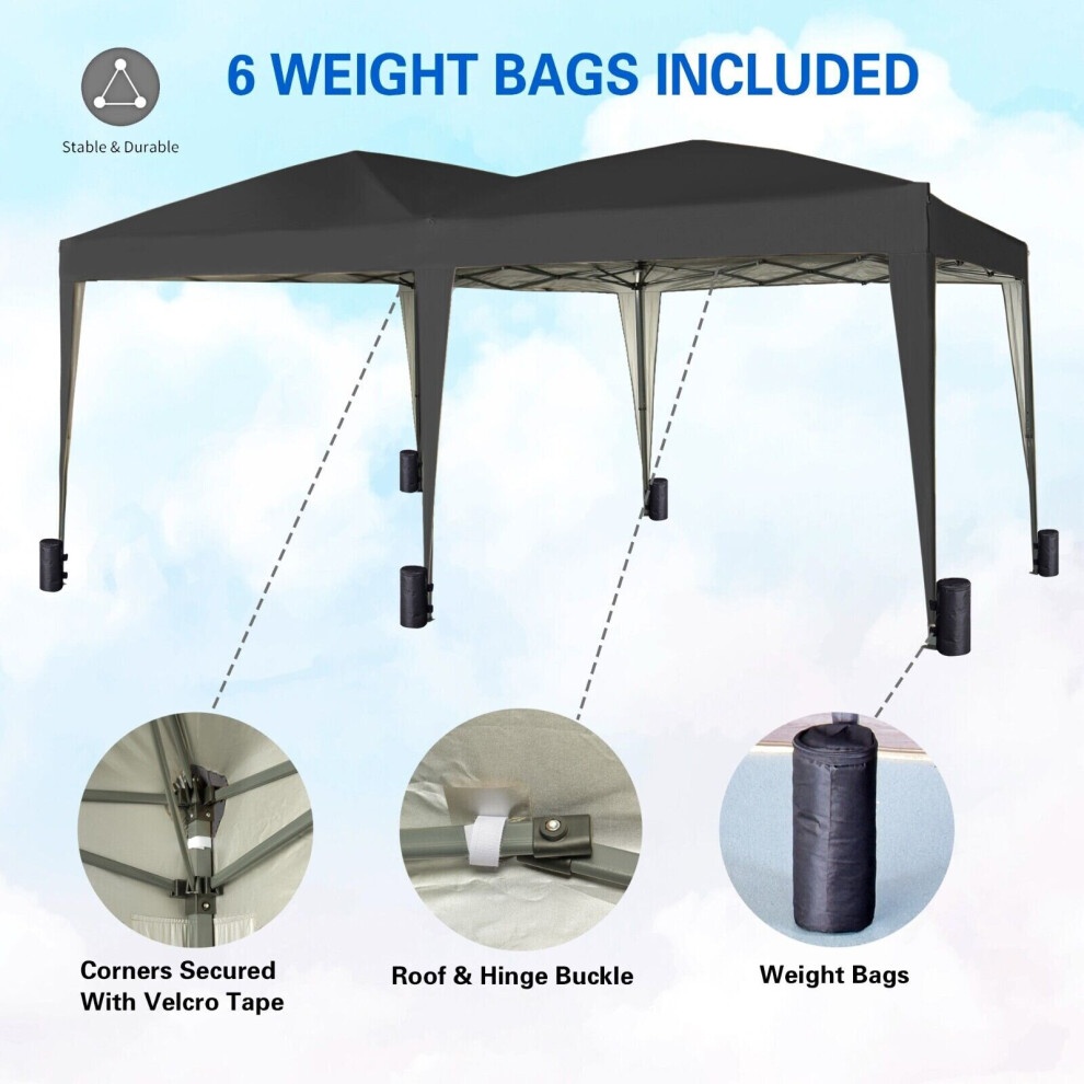Black Pop Up Gazebo with Removable Sides 3 x 6m - image 3