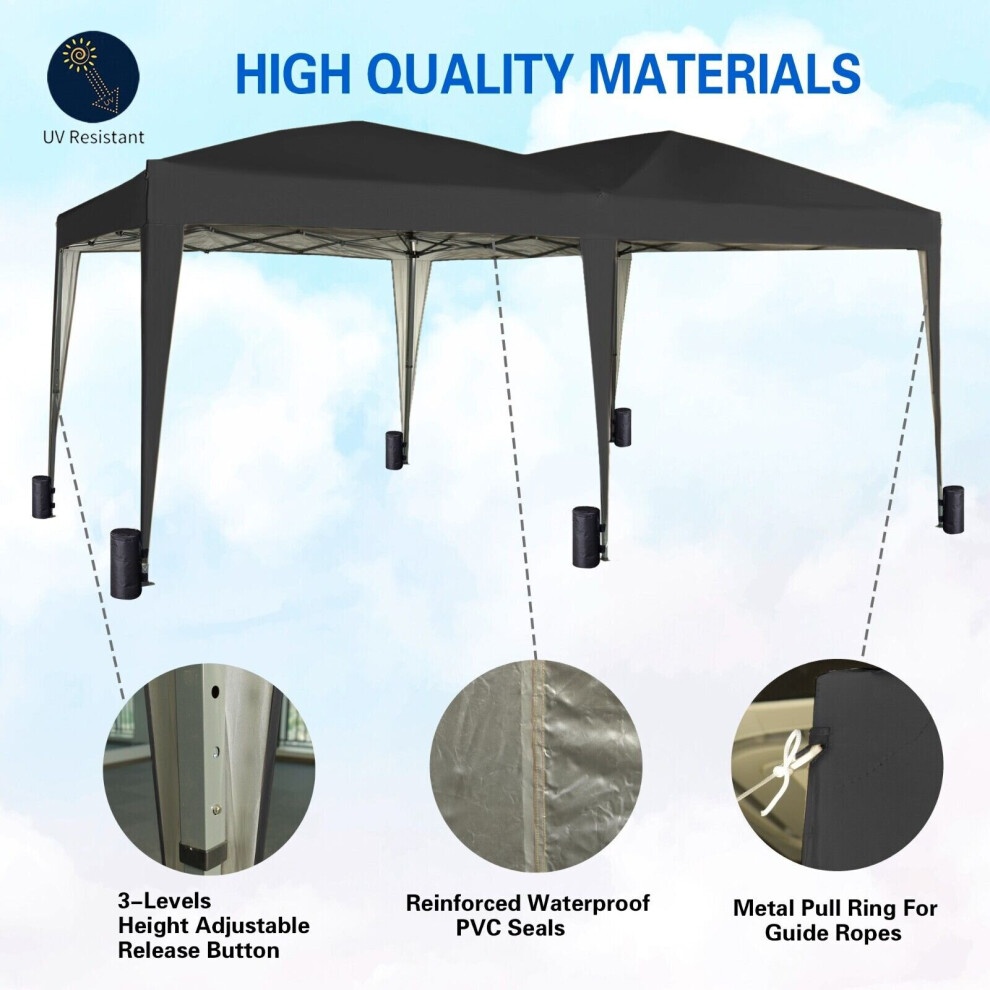 Black Pop Up Gazebo with Removable Sides 3 x 6m - image 4