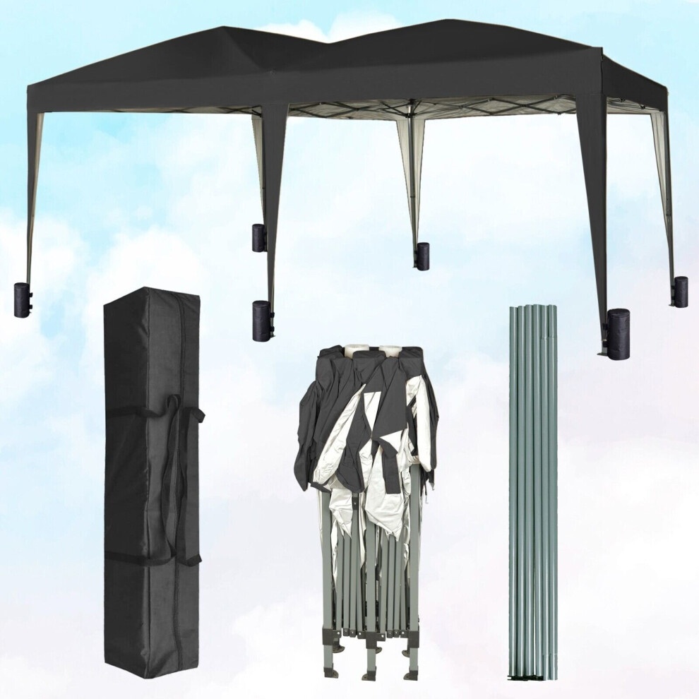 Black Pop Up Gazebo with Removable Sides 3 x 6m - image 5