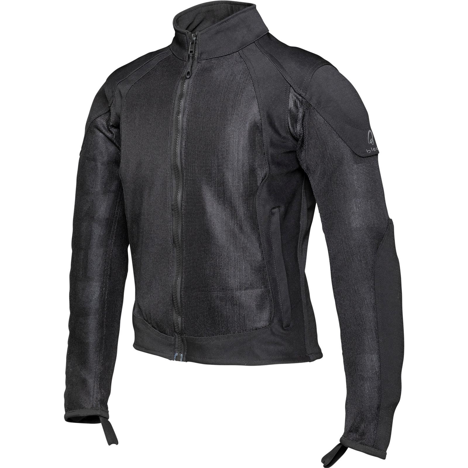 Black premium air armoured motorcycle jacket in 5XL size, featuring a sleek black design, durable material, and protective padding on shoulders and elbows.