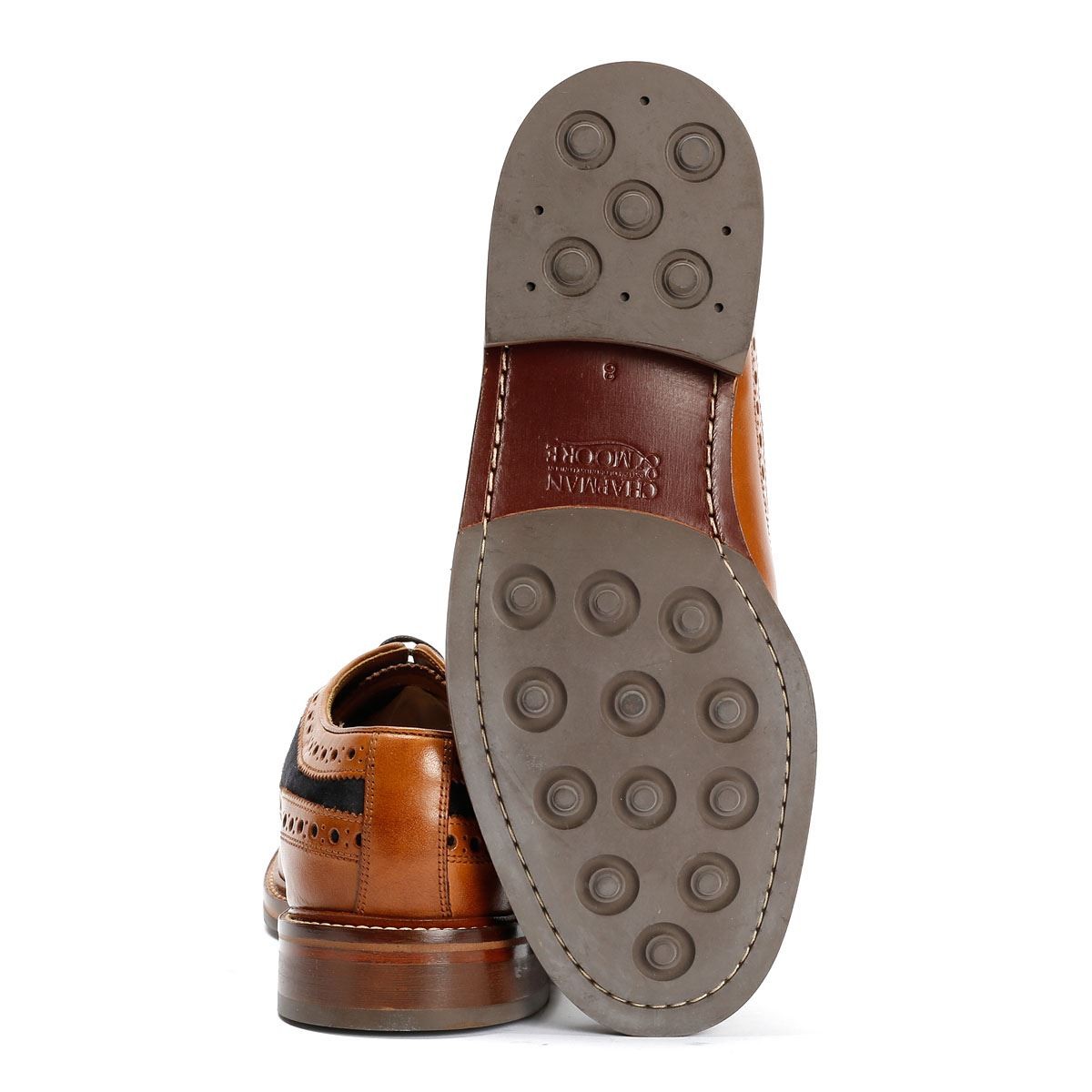 Chapman & Moore Longwing Brogue Leather/Suede Men's Tan/Navy Shoes - image 4