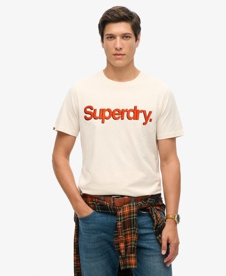 Superdry Superdry Men's Classic Core Logo Shadow T-shirt Cream