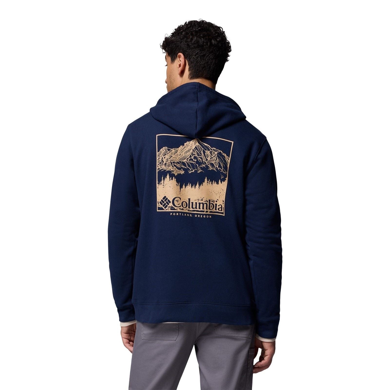 Columbia Columbia Trek Graphic Hoodie Cotton Men's Blue Hooded Sweatshirt - image 2