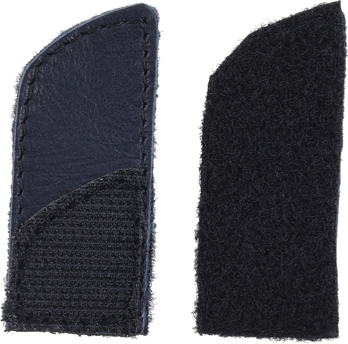 Navy blue strap extensions made of leather and fabric, featuring a textured surface on one side and a smooth finish on the other, designed for Cosyfeet footwear.