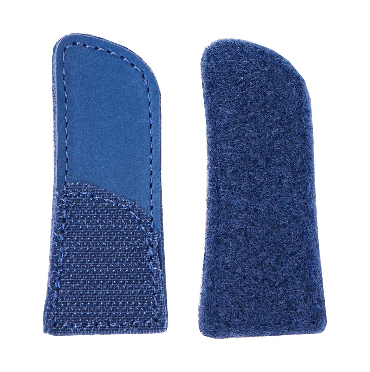 Blue strap extensions made of soft fabric and durable material, featuring a textured surface on one side and a smooth finish on the other for added comfort and fit.