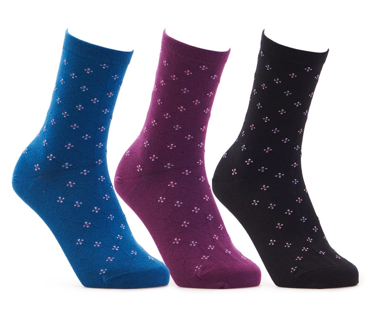 Cosyfeet Cosyfeet Women's Cotton‑rich Seam‑free Patterned Socks