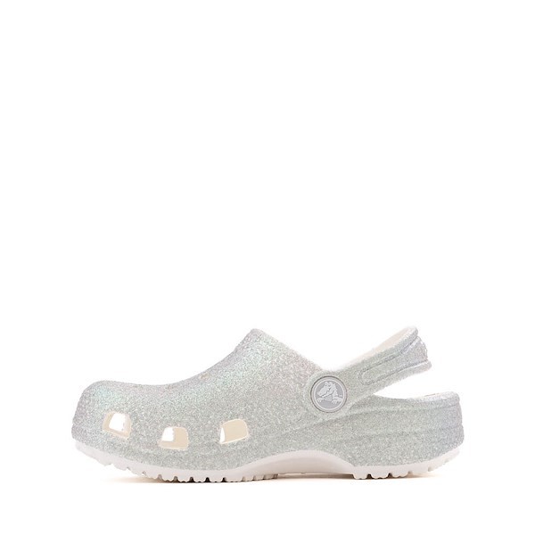 Crocs Kids Classic Glitter Clog in White | Size: Infant 11 - image 2