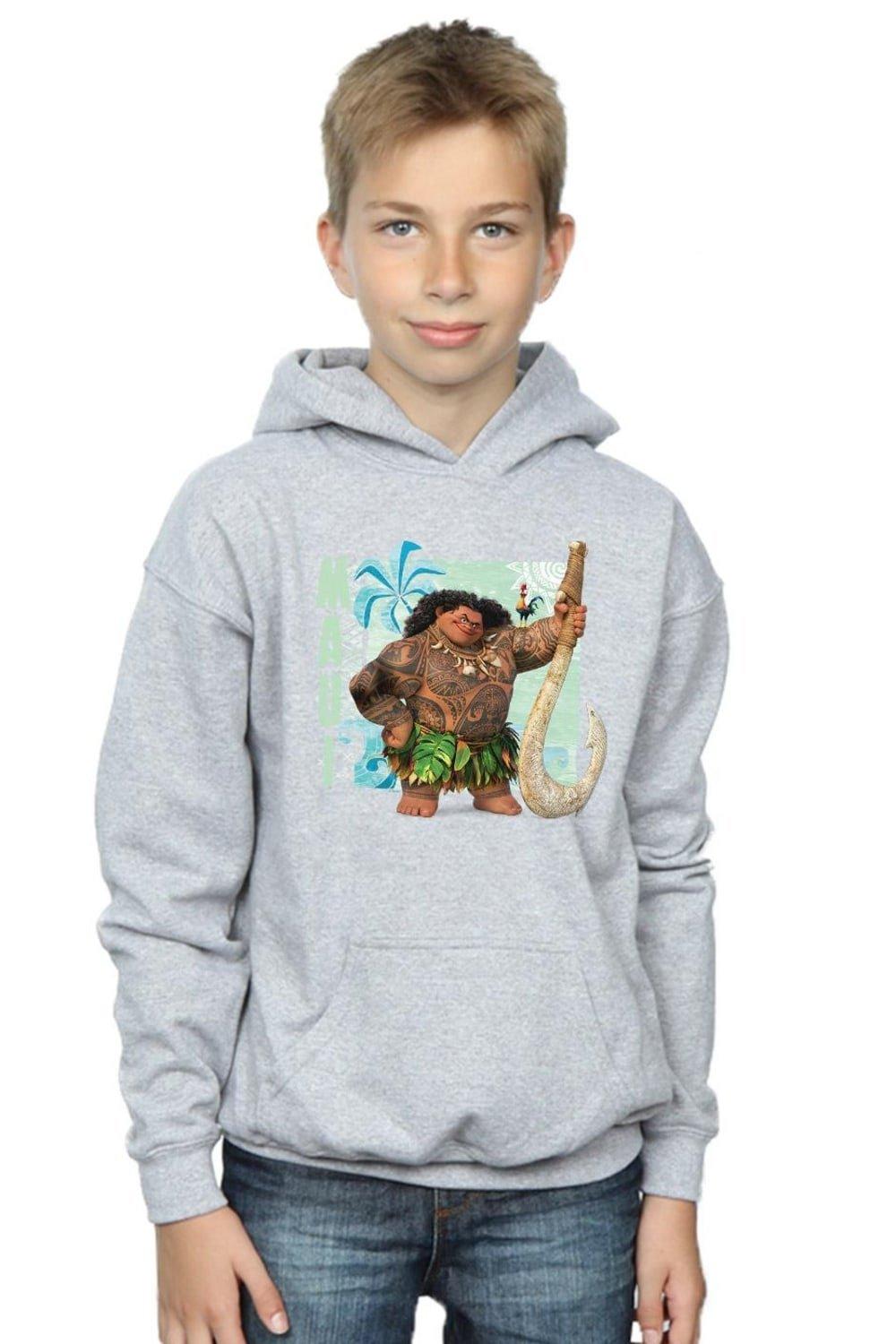 Disney Disney Boy's Moana Maui Hoodie in Grey | Size: 7-8 Years