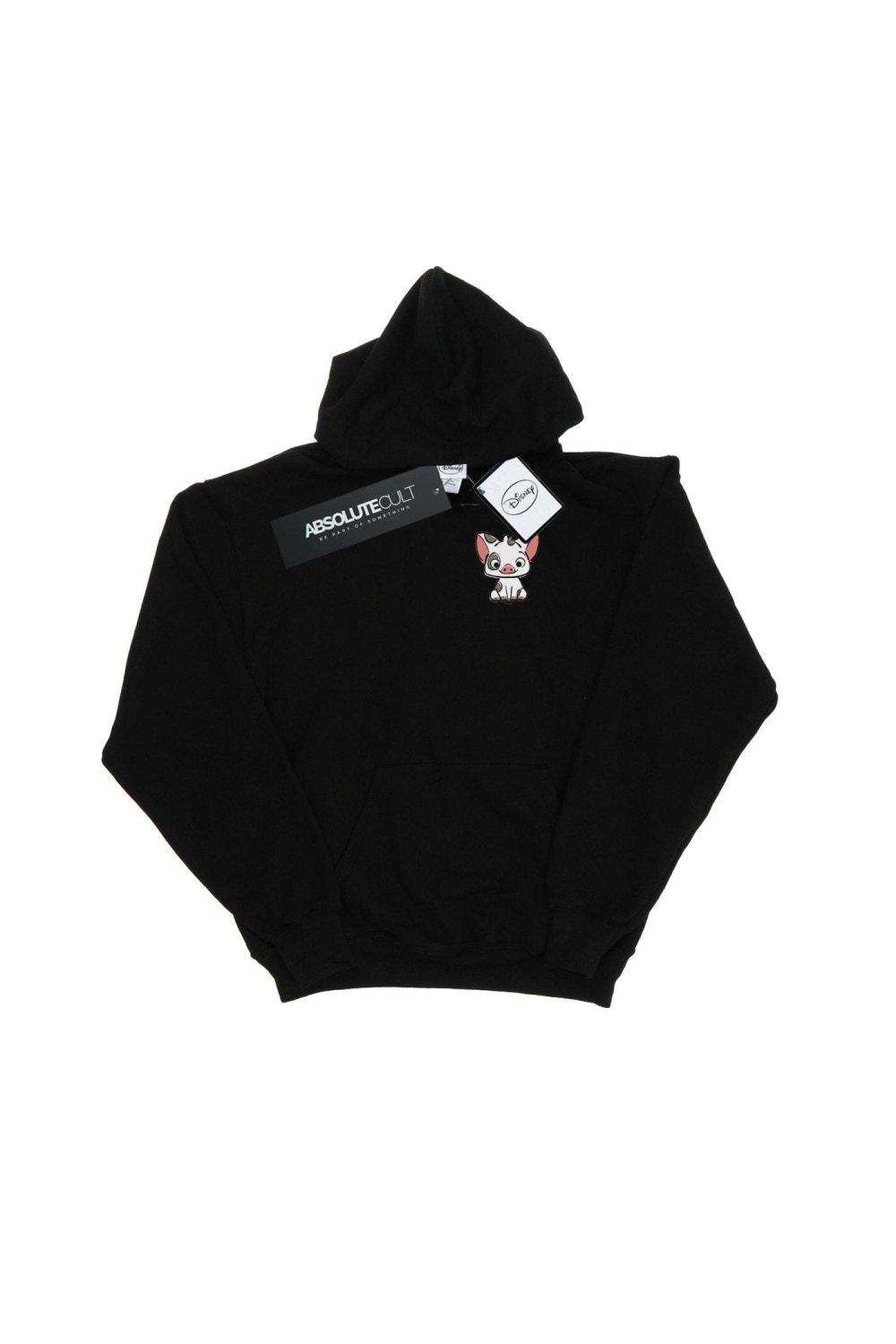 Disney Boy's Moana Pua The Pig Breast Print Hoodie in Black | Size: 7-8 Years - image 3