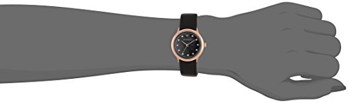 Emporio Armani AR1802 Gianni T-Bar Women's Watch – 26mm White Mother of Pearl Dial Black Leather Strap - image 2
