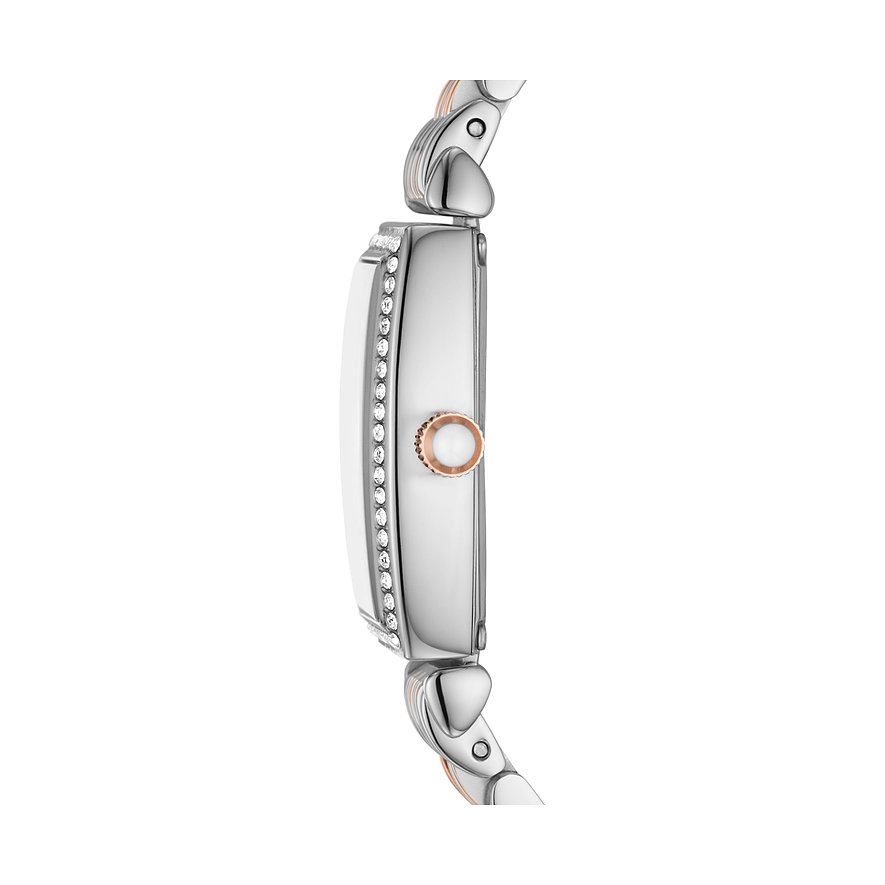 Emporio Armani Gianni T-Bar AR11519 Women's Rectangular Watch – 26mm White Mother of Pearl Dial Two-Tone Bracelet - image 2