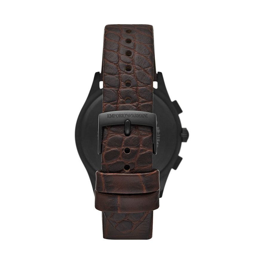 Emporio Armani Paolo AR11549 Men's Chronograph Watch - 42mm Black Dial Brown Leather Strap - image 2