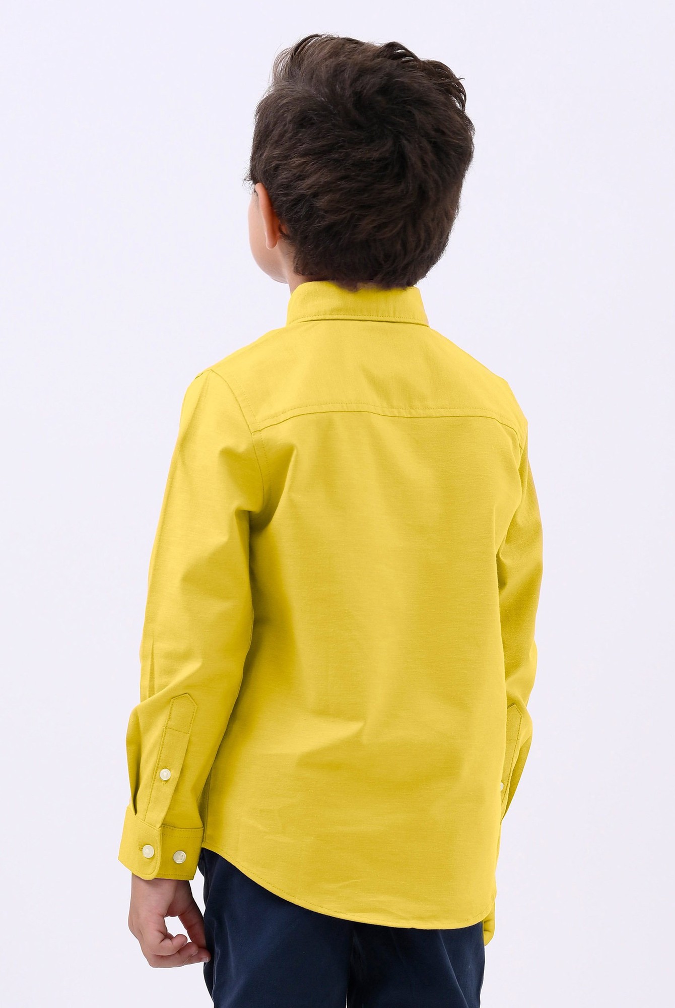 Enorsia Boys Yellow LS Stretch Oxford Shirt (3-14yrs) - UK 8 Yrs - image 2