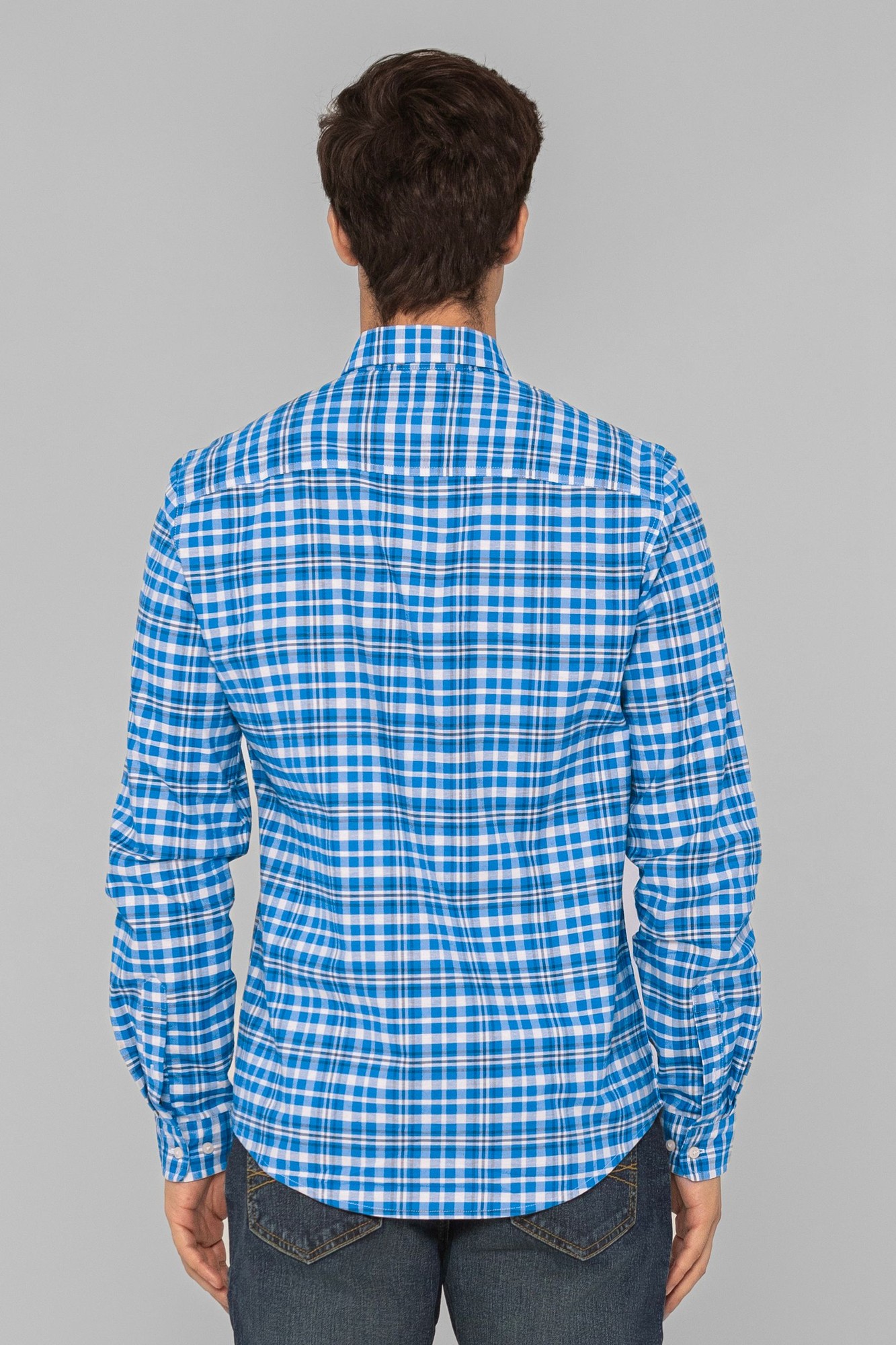 Enorsia Men Blue Button Down Collar Long Sleeve Shirt - UK L - image 4