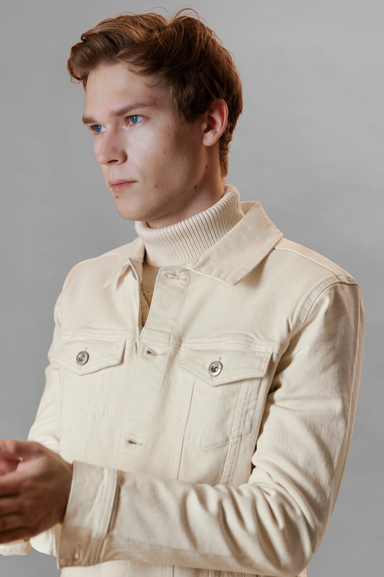 Enorsia Men's Essential Classic Ecru Denim Jacket - UK XXL - image 2
