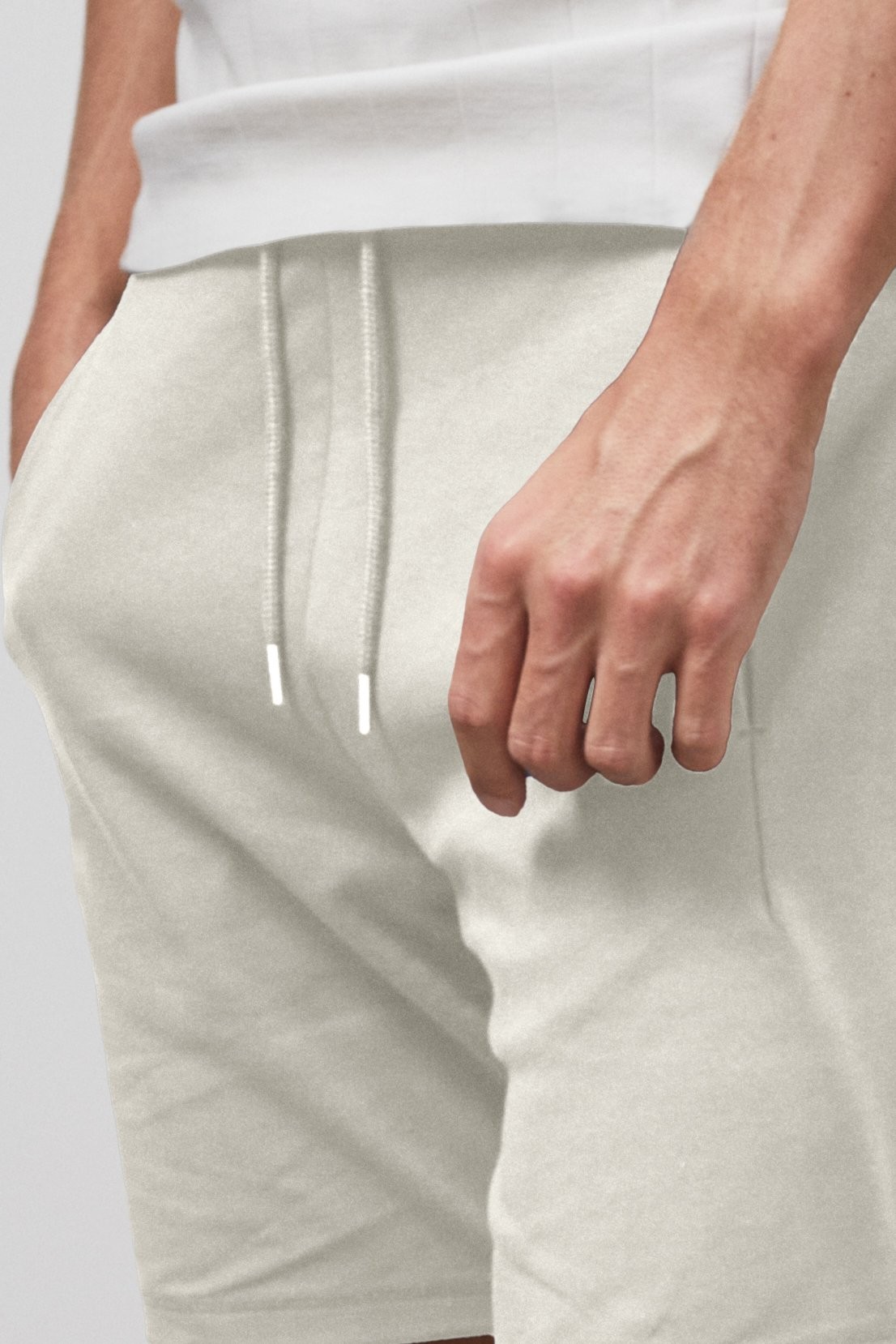Enorsia Men's White Essential Drawstring Jersey Shorts - UK XL - image 2