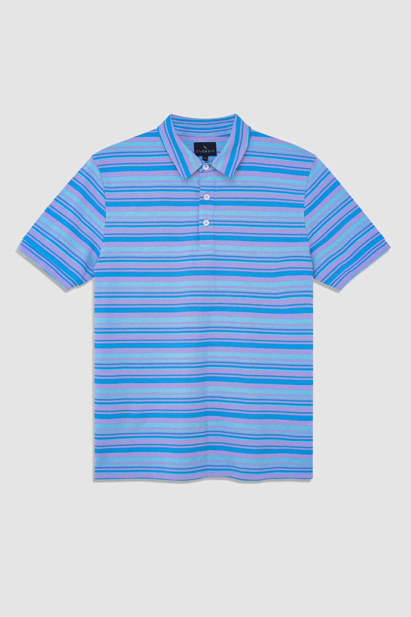 Enorsia Mens Blue Casual Yarn Dyed Polo Shirt - UK L - image 2