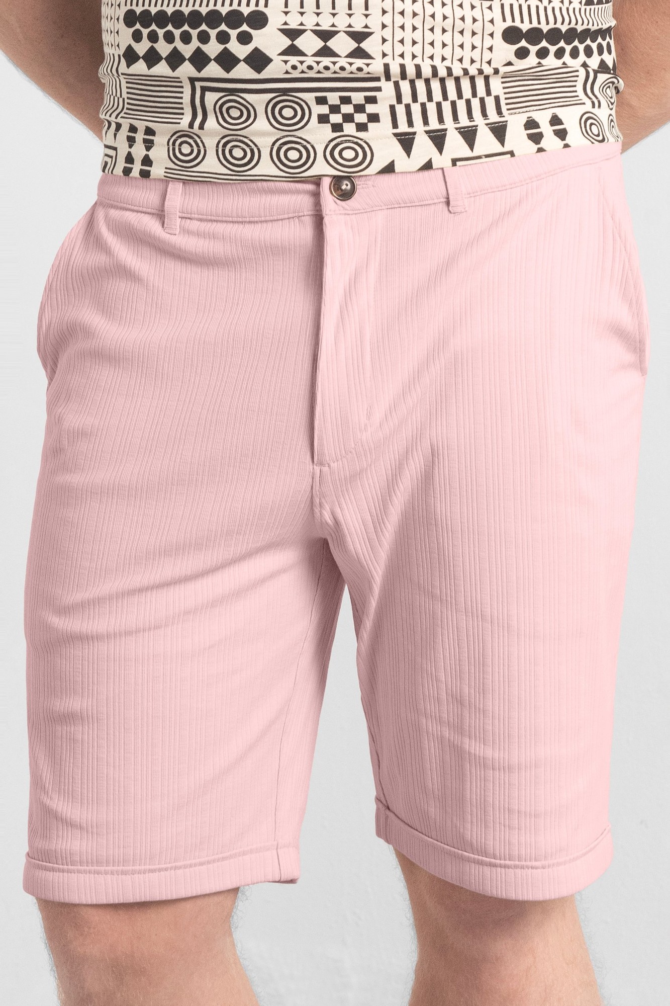 Enorsia Mens Pink Smart Jersey Chino Shorts - UK M - image 2