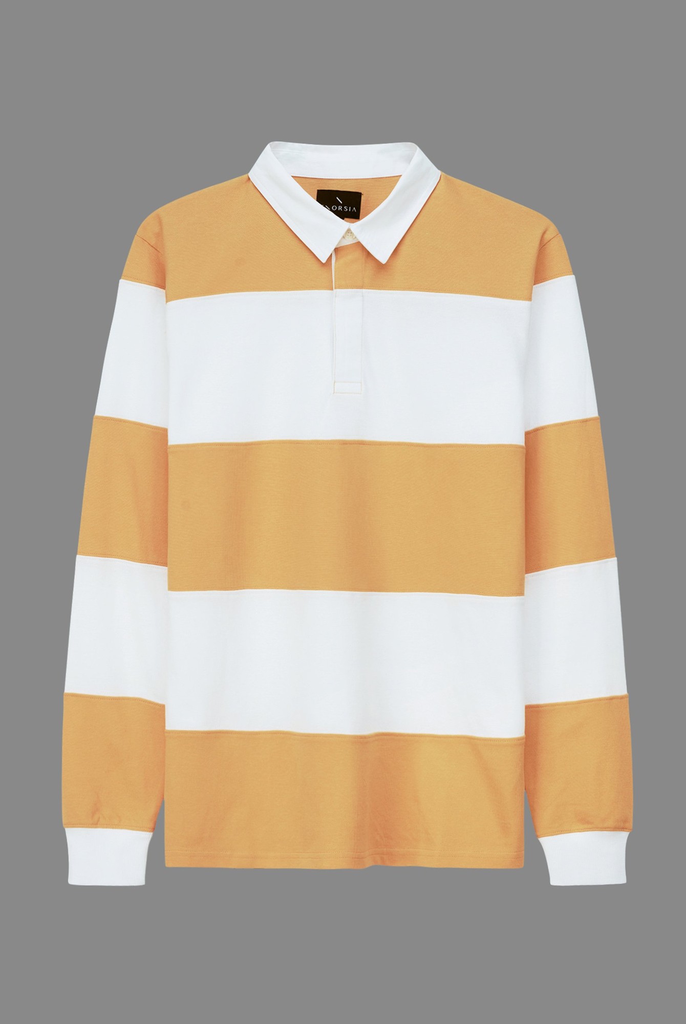 Enorsia Mens Yellow Colour Block Woven Collar L/S Polo Shirt - UK XXL - image 2