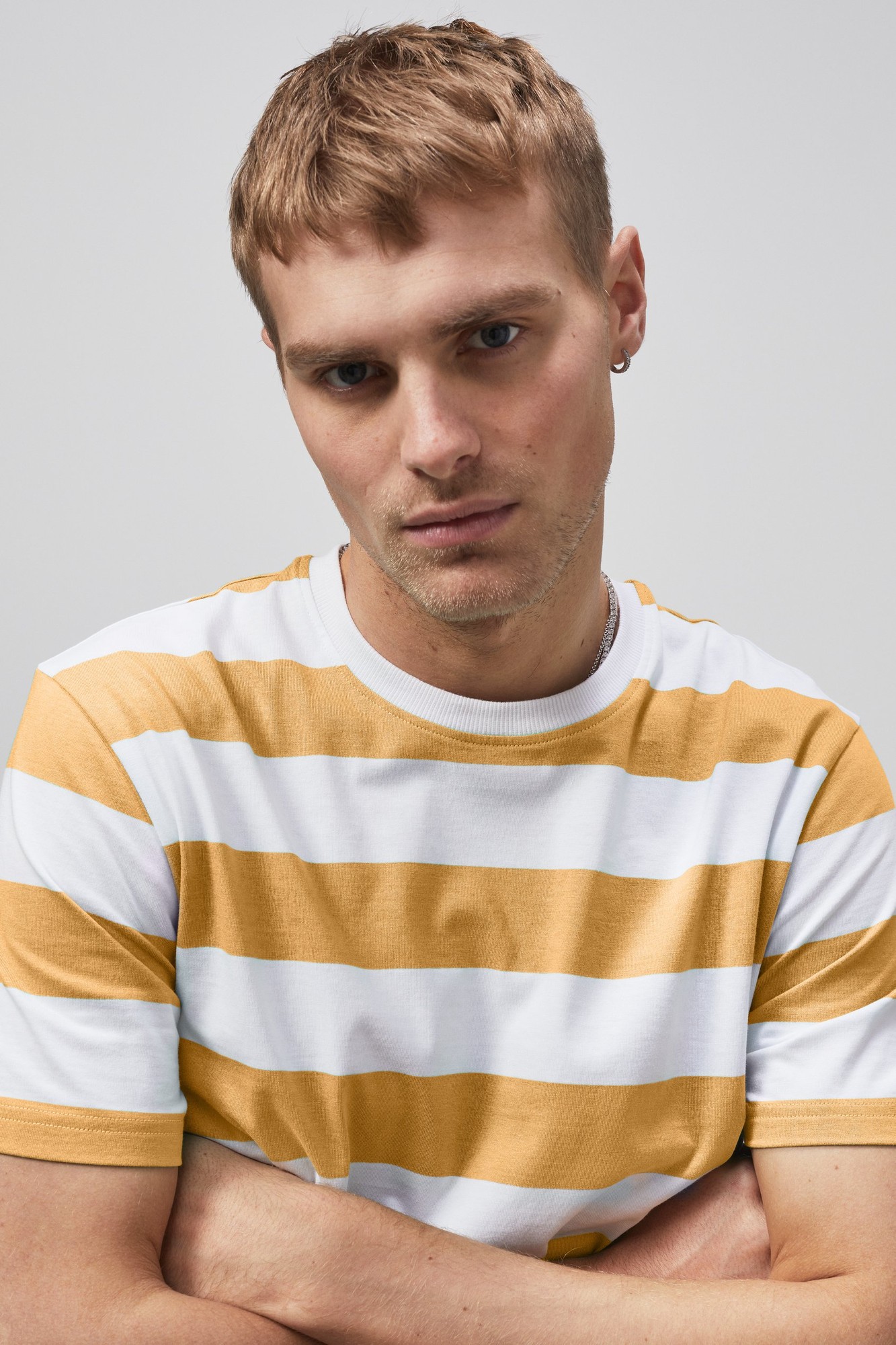 Enorsia Mens Yellow Stripe T-Shirt - UK M - image 2